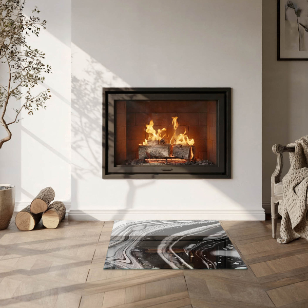 Szkło hartowane pod kominek Abstrakcyjne fale i linie