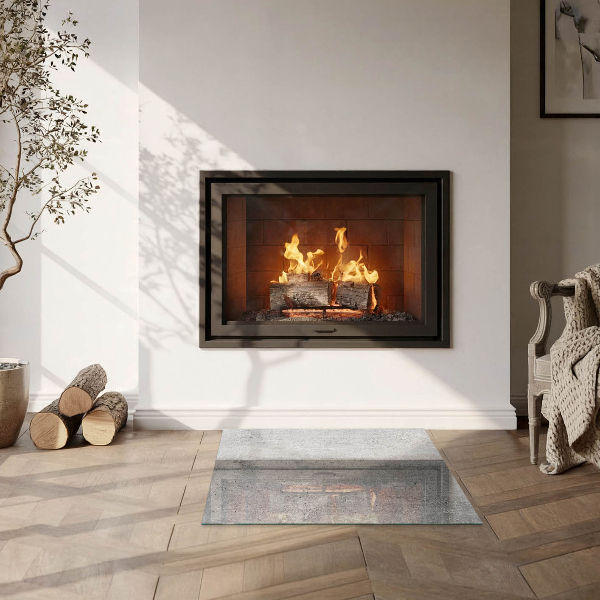 Szkło hartowane pod kominek Tekstura surowego betonu