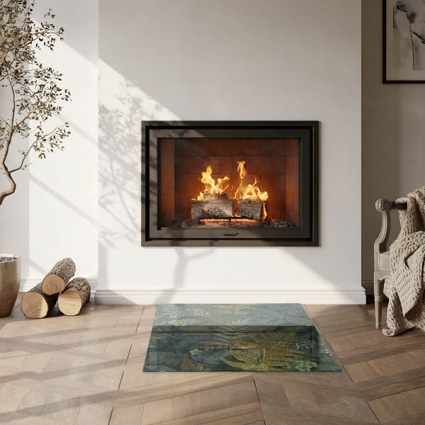 Szkło hartowane pod kominek Motywy roślinne z motylami