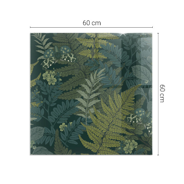 Szkło hartowane pod kominek Motywy roślinne z motylami