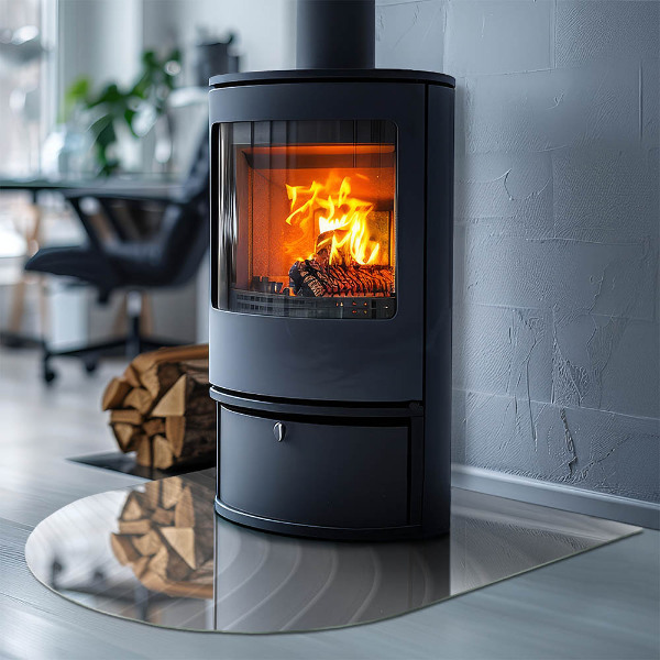 Szkło przed kominek Fale delikatnych linii