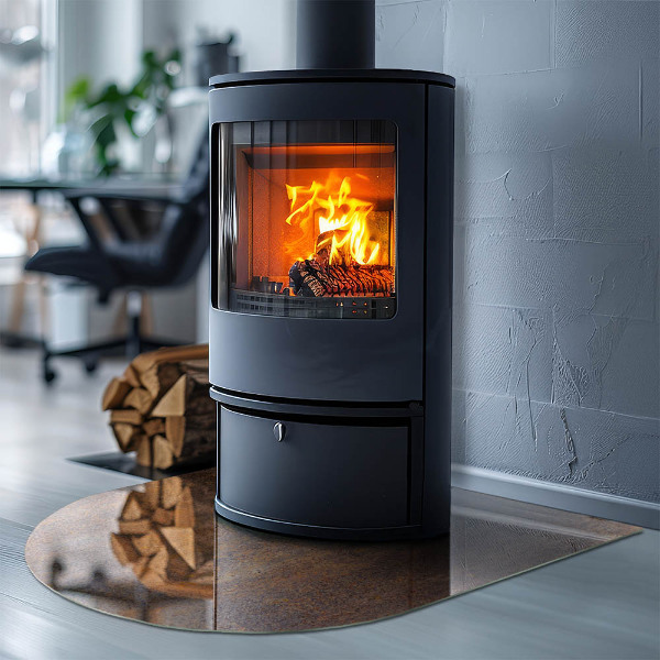 Szkło przed kominek Tekstura rdzy na metalu