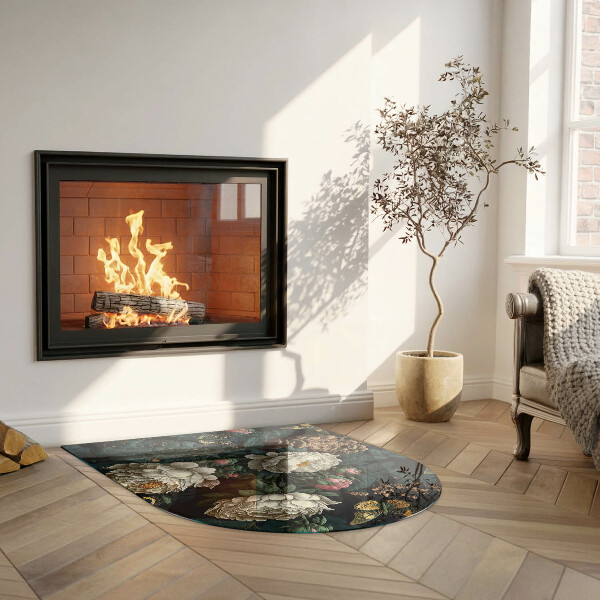 Szkło pod kozę Kwiatowy wzór z motylami