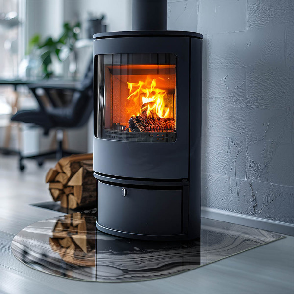 Szkło przed kominek Abstrakcyjne fale i linie