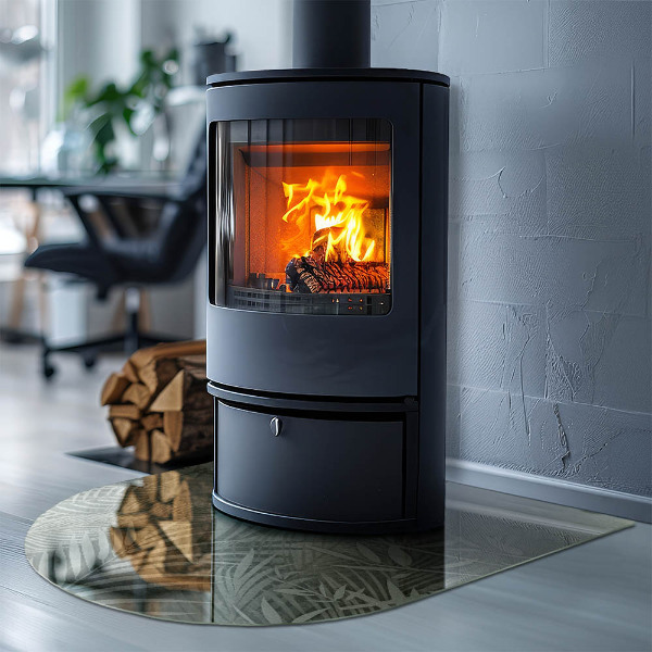 Szkło przed kominek Liście tropikalne w tle