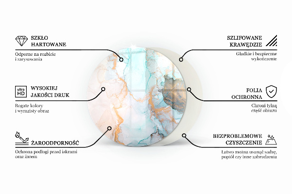 Szyba pod kominek Tekstura kamienia naturalnego