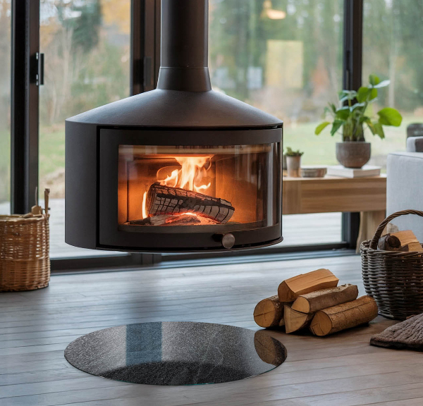 Szyba pod kominek Tekstura kamienia naturalnego