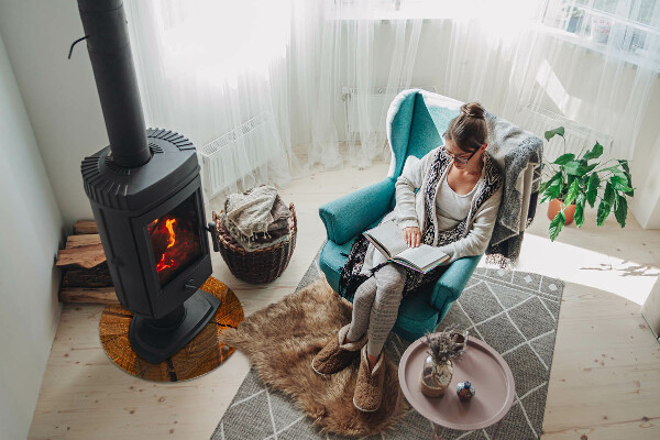 Podstawka pod kominek Słoje drewna w przekroju