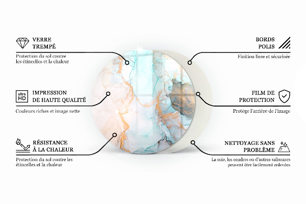 Szyba pod kominek Wzory kafli dekoracyjnych