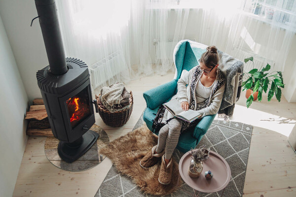 Podstawka pod kominek Naturalne deski drewna