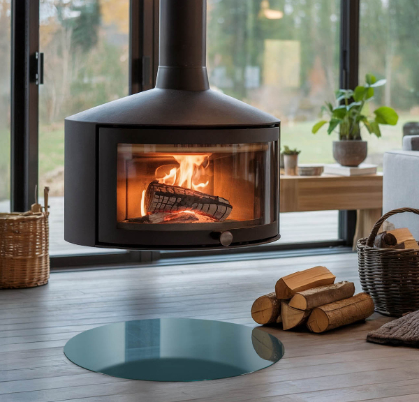 Szyba pod kominek Kolor Morski