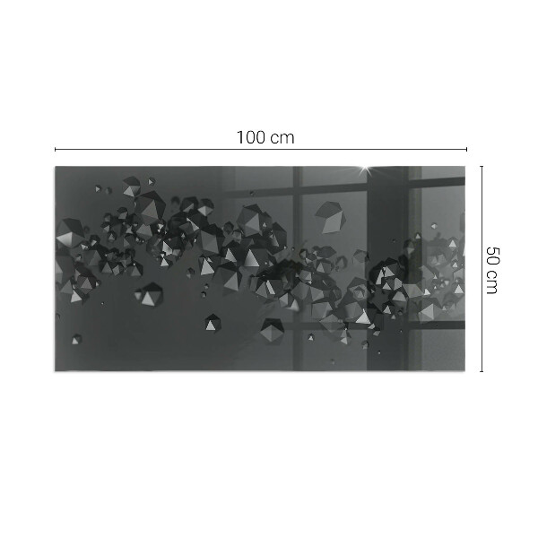 Szkło pod kominek Abstrakcyjna chmura brył