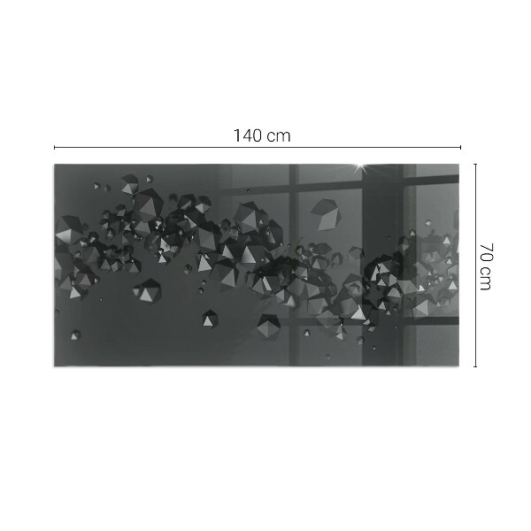 Szkło pod kominek Abstrakcyjna chmura brył