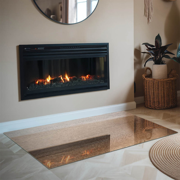 Szkło pod kominek Naturalny wzór drewna