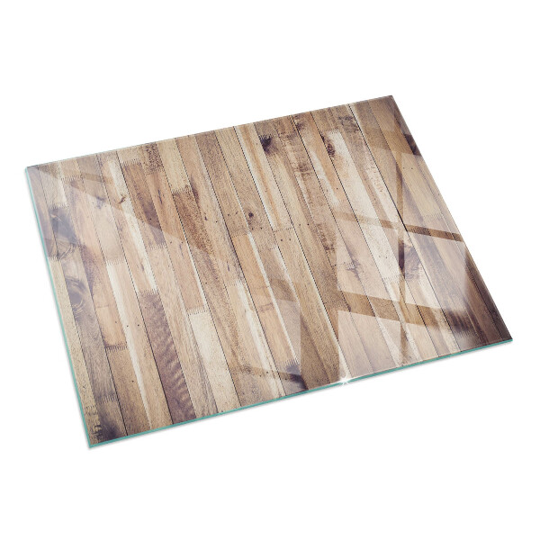 Szkło pod kominek Deska drewniana w układzie