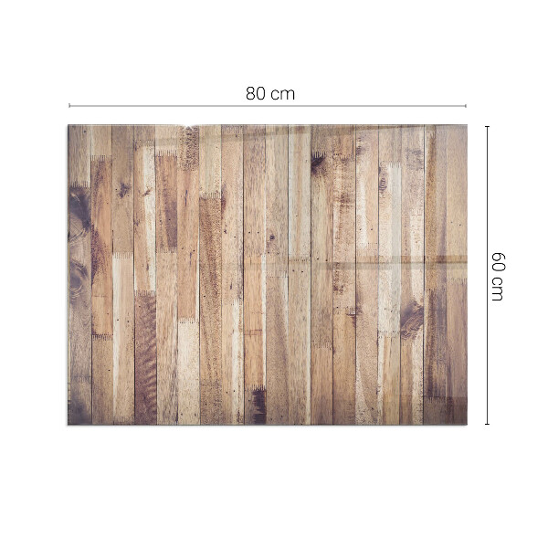 Szkło pod kominek Deska drewniana w układzie