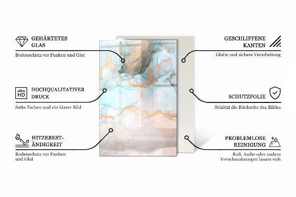 Szkło pod kominek Wzory mozaikowe w kafelkach