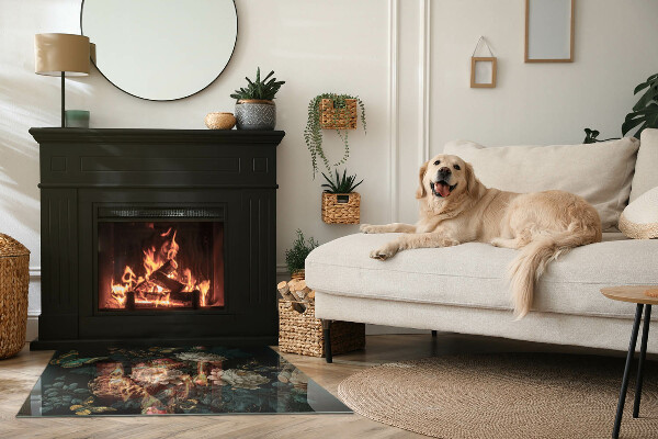 Podkładka pod kominek Kwiatowy wzór z motylami