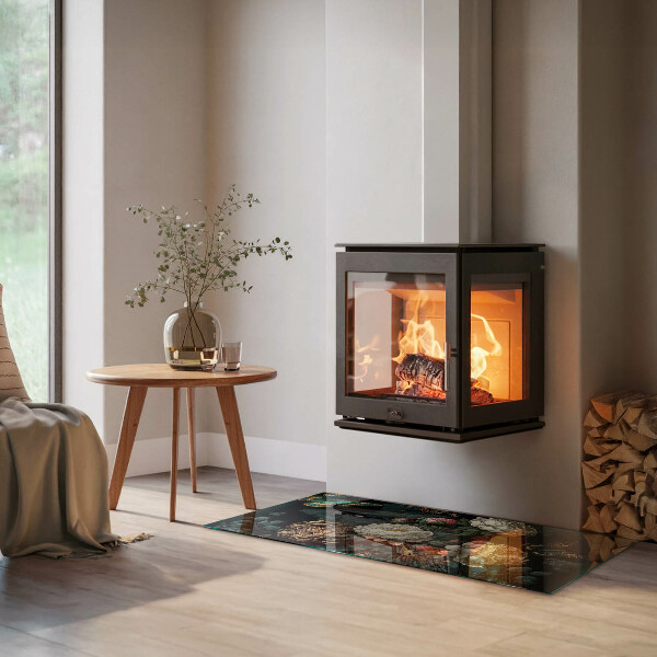 Podkładka pod kominek Kwiatowy wzór z motylami