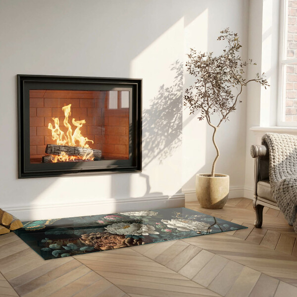 Podkładka pod kominek Kwiatowy wzór z motylami