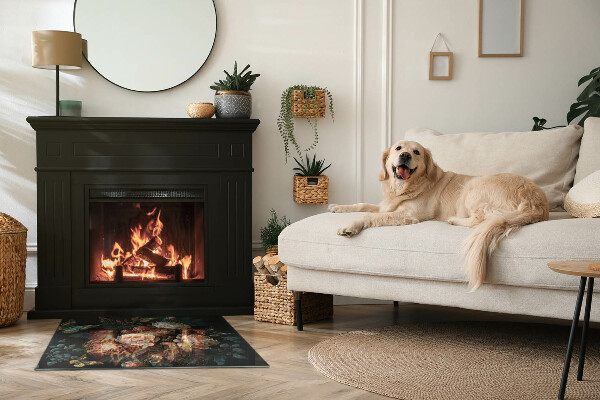 Podkładka pod kominek Kwiatowy wzór z motylami