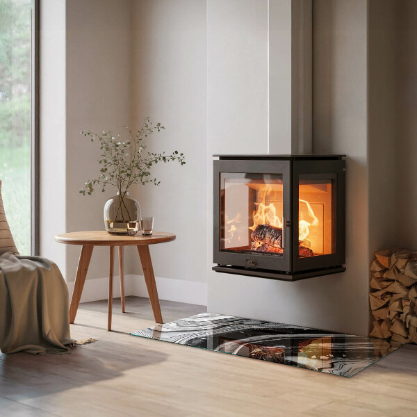 Szkło pod kominek Abstrakcyjne fale i linie