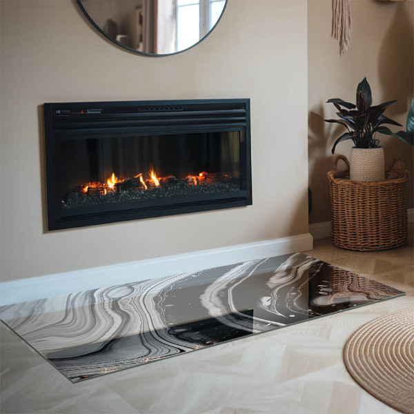 Szkło pod kominek Abstrakcyjne fale i linie