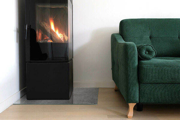 Szkło pod kominek Tekstura surowego betonu