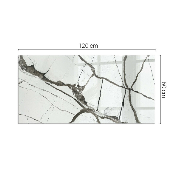 Szkło pod kominek Wzór marmurowych żył