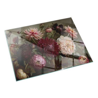 Szkło pod kominek Kwiatowy bukiet w detalu