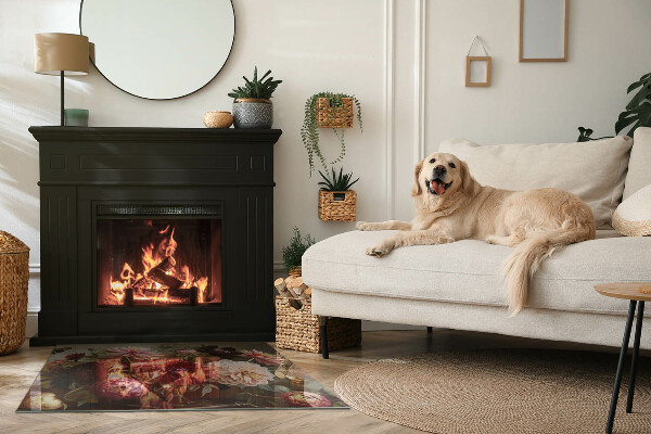 Szkło pod kominek Kwiatowy bukiet w detalu