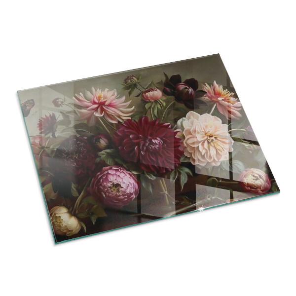 Szkło pod kominek Kwiatowy bukiet w detalu