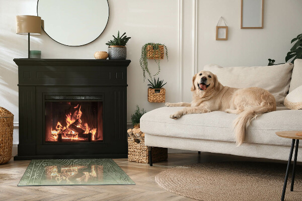 Podkładka pod kominek Liście tropikalne w tle