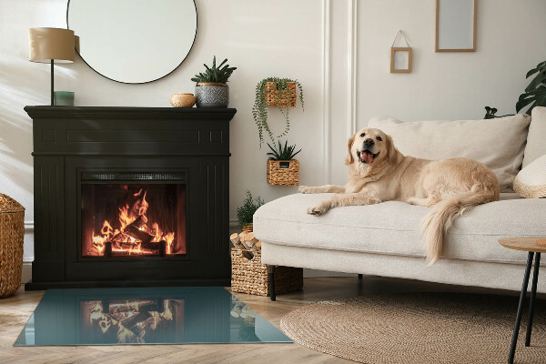 Szkło pod kominek Kolor Morski