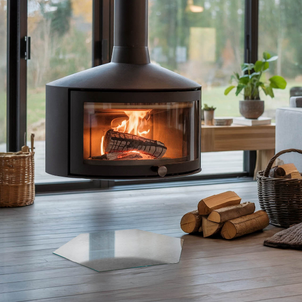 Szkło pod kominek wolnostojący Tekstura betonowa z efektem