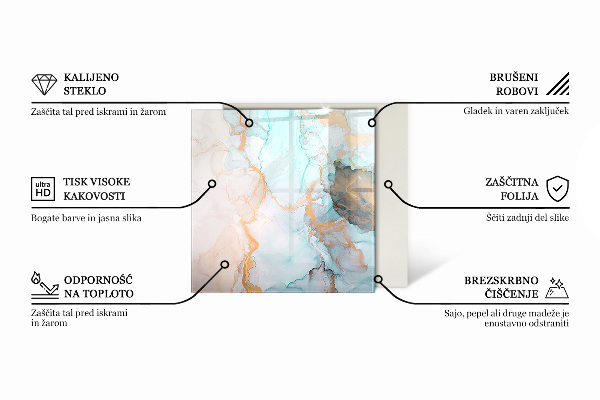 Szkło pod kominek wolnostojący Liście w subtelnych wzorach
