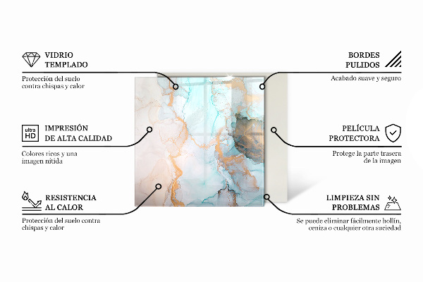Szkło pod kominek wolnostojący Kwiatowy wzór z motylami