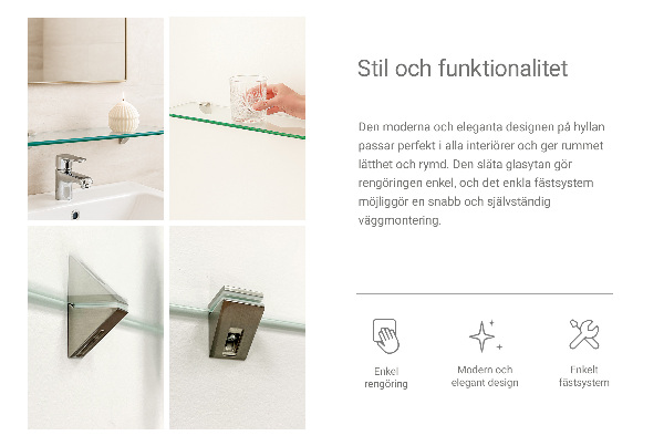 Półka szklana 50x13 cm