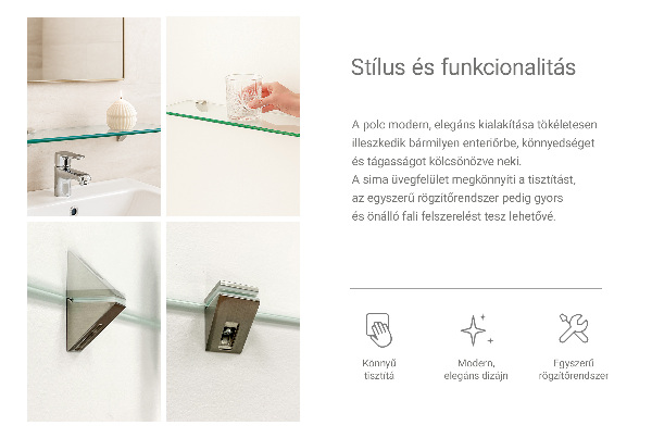 Półka pod lustro 70x13 cm