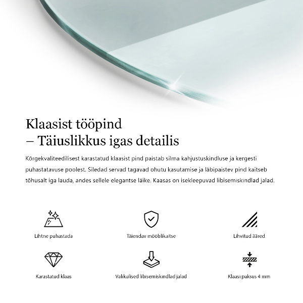 Blat stołowy okrągły przezroczysty