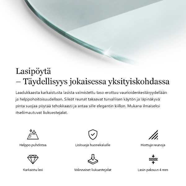 Blat stołowy okrągły przezroczysty