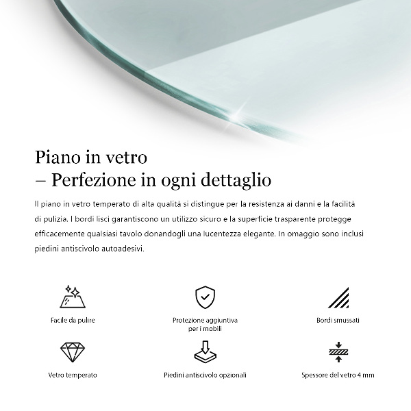 Blat stołowy okrągły przezroczysty