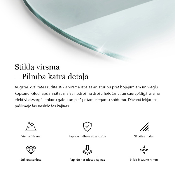 Blat stołowy okrągły przezroczysty