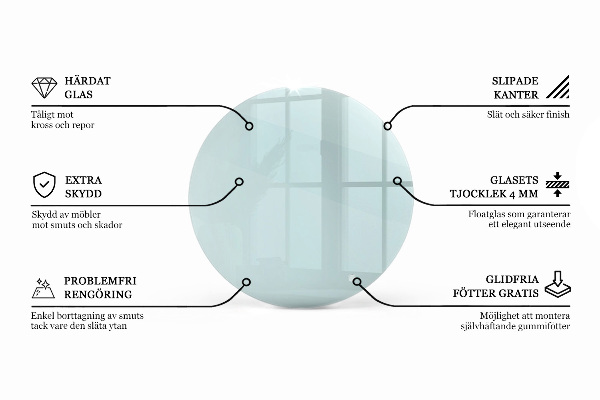 Blat stołowy okrągły przezroczysty