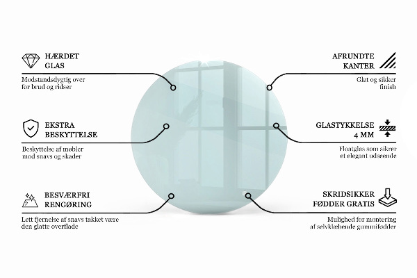 Blat stołowy okrągły przezroczysty