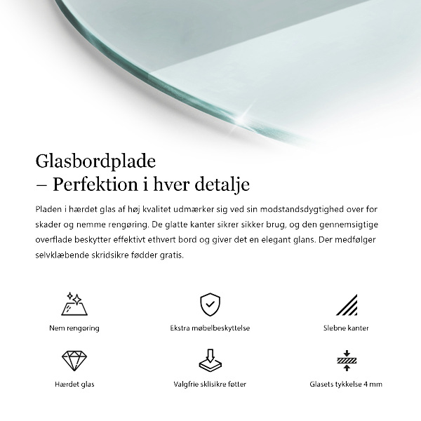 Blat stołowy okrągły przezroczysty