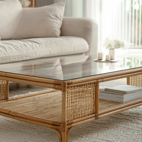 Przezroczysty prostokątny blat na stół