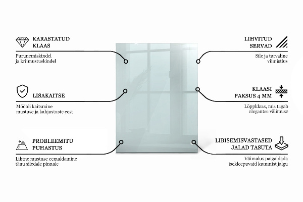 Przezroczysty prostokątny blat na stół