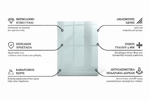 Przezroczysty prostokątny blat na stół