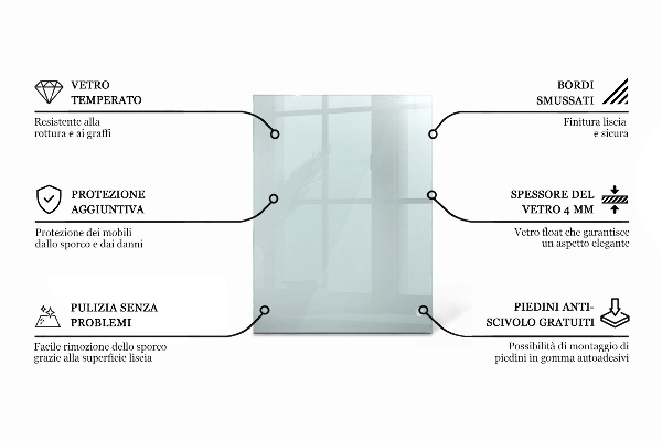 Przezroczysty prostokątny blat na stół